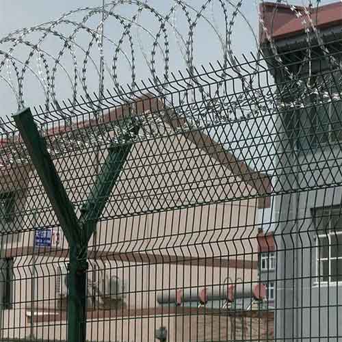 Factory Sale High Security Galvanized Powder Coated Airport Fence with Razor Barbed Wire